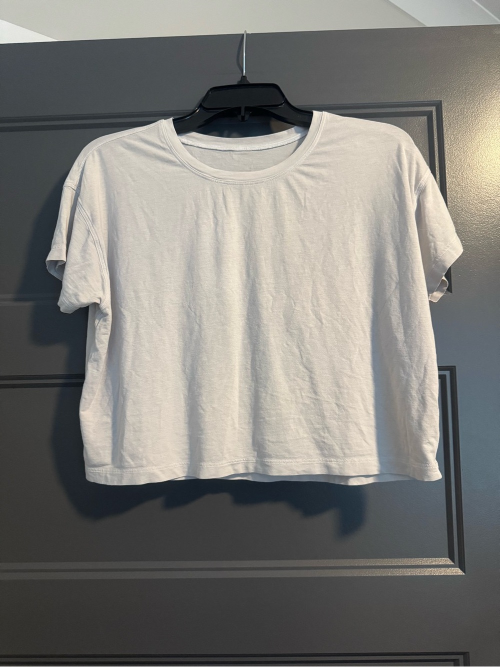 lululemon athletica White Cropped Crew Tee